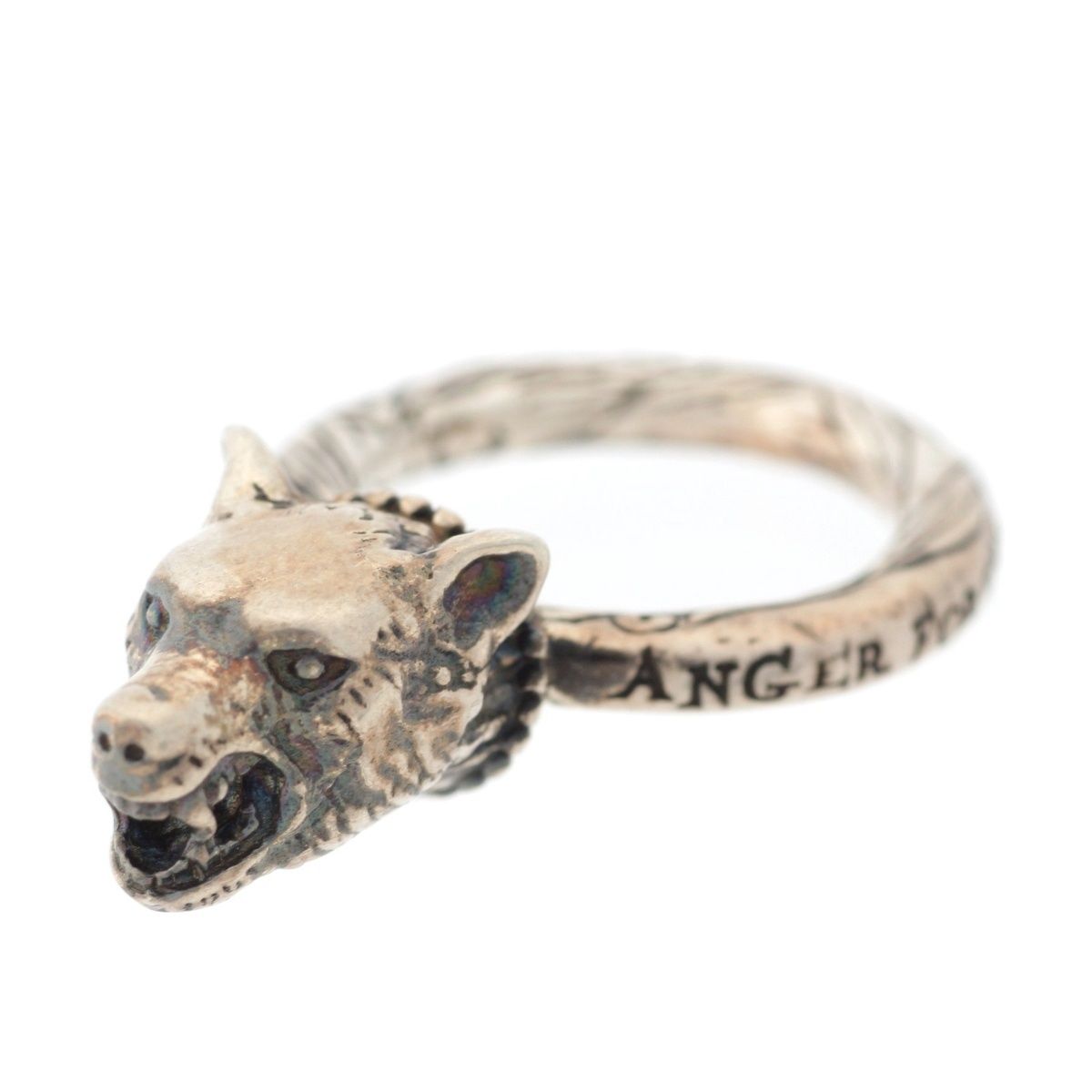 Gucci Anga Forest Wolf Head 925 Sterling Silver Ring