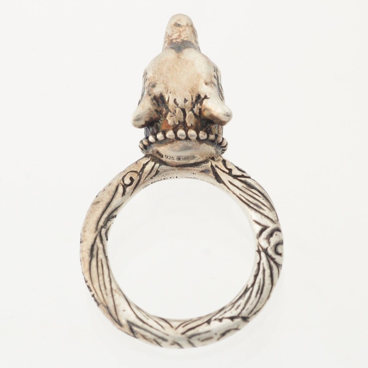 Gucci Anga Forest Wolf Head 925 Sterling Silver Ring — view 6