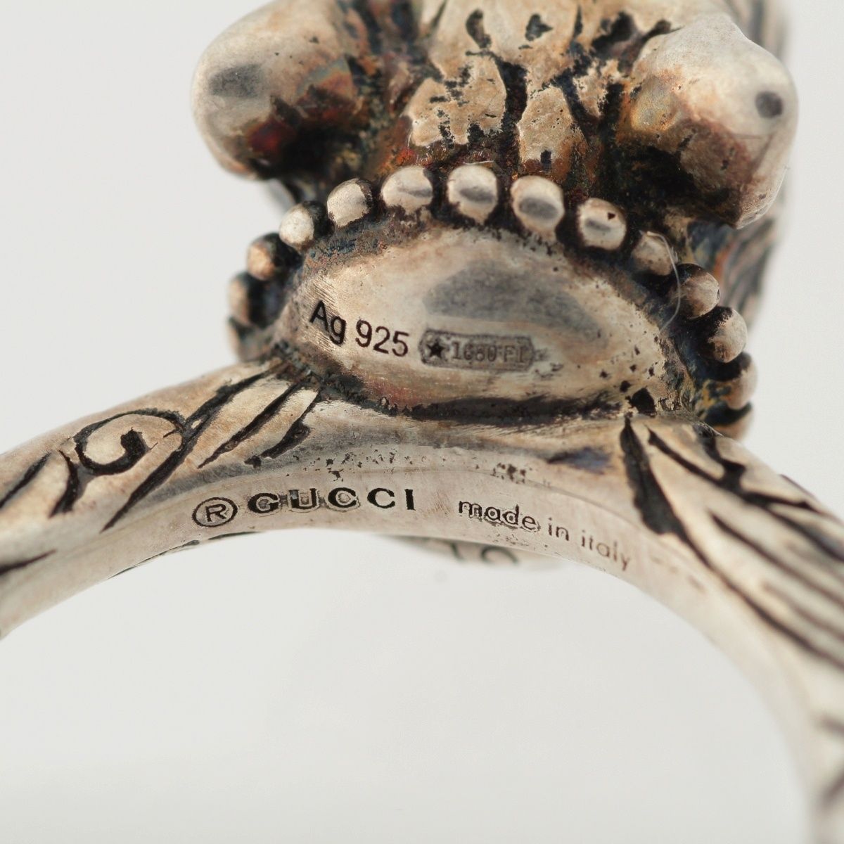 Gucci Anga Forest Wolf Head 925 Sterling Silver Ring — view 8