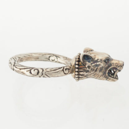 Gucci Anga Forest Wolf Head 925 Sterling Silver Ring — view 5