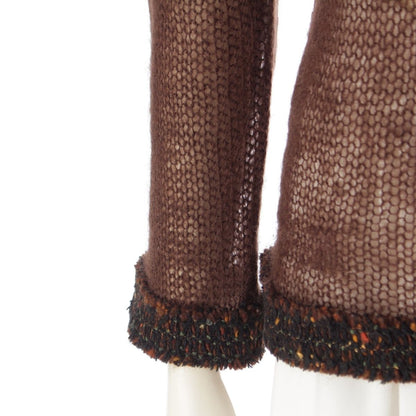Chanel Mohair CC Logo Long Sleeve Sweater Knit Top Brown 36 — view 6