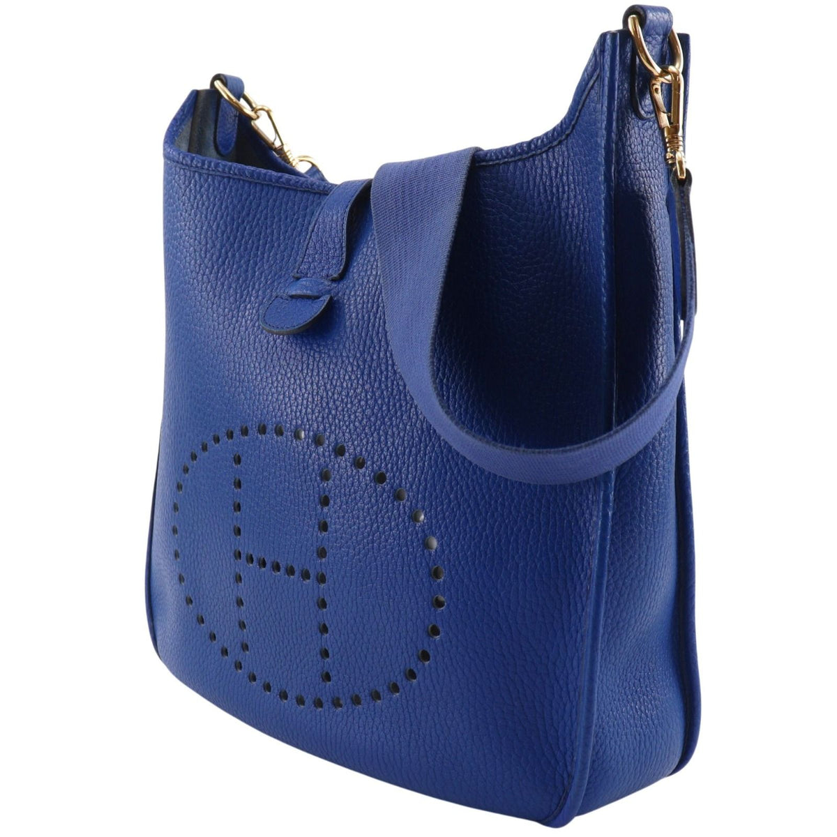 Hermes Evelyne 1 GM Ardennes Blue Gold Shoulder Bag — view 2