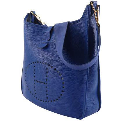 Hermes Evelyne 1 GM Ardennes Blue Gold Shoulder Bag — view 2