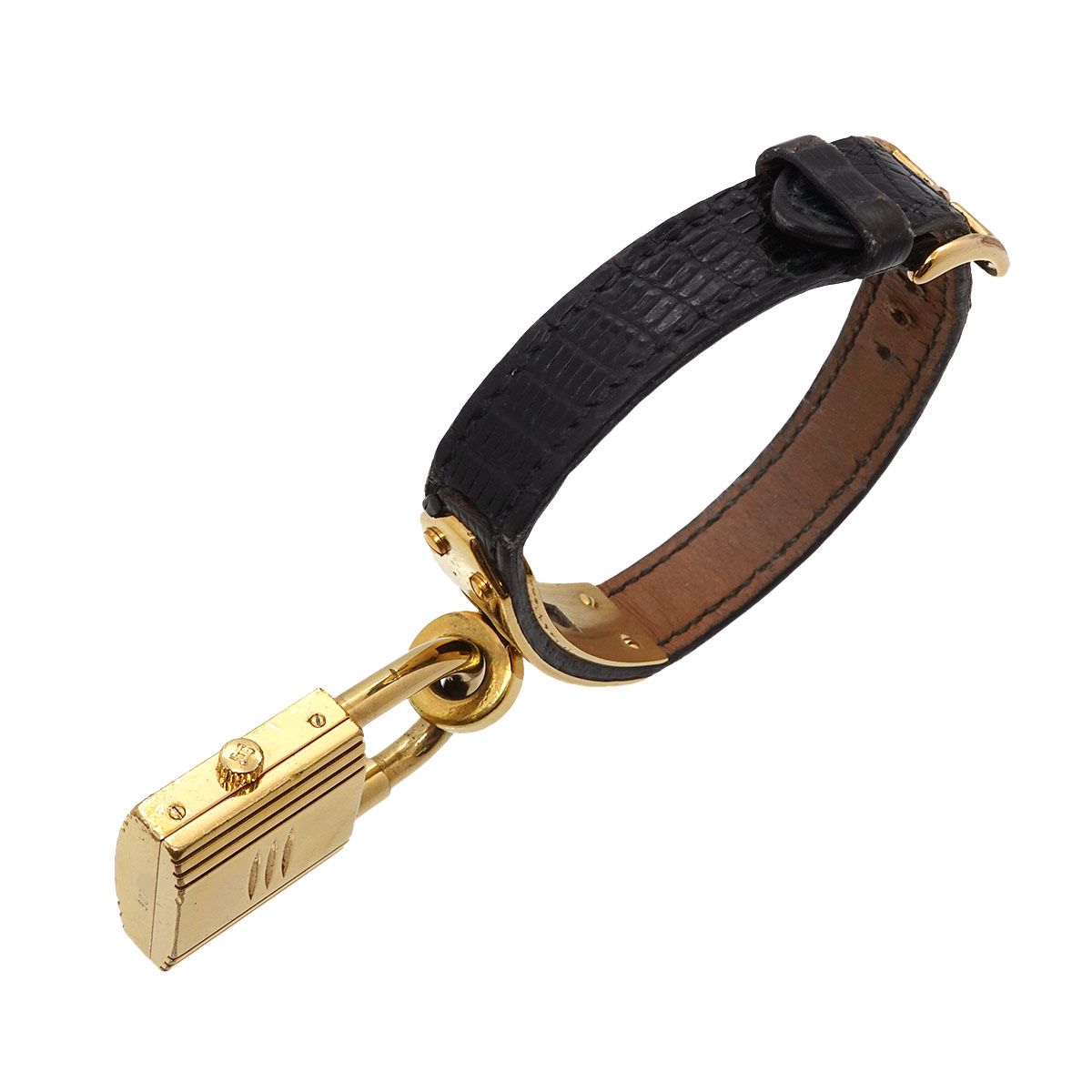 Hermes Kelly Watch Vintage Gold Black Quartz Cadena — view 6