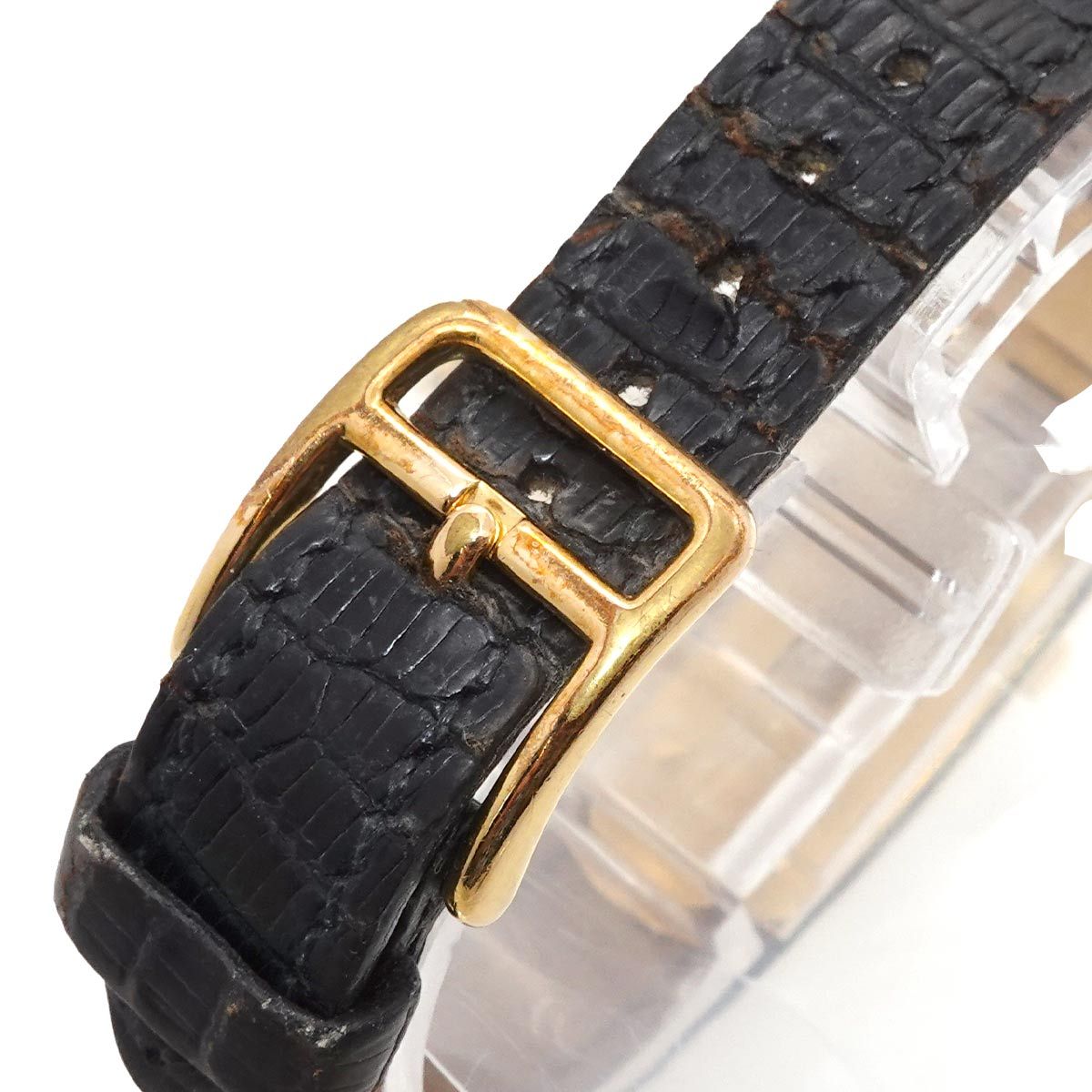 Hermes Kelly Watch Vintage Gold Black Quartz Cadena — view 8