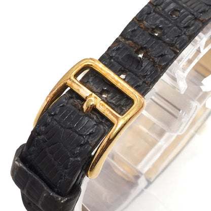 Hermes Kelly Watch Vintage Gold Black Quartz Cadena — view 8