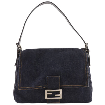 Fendi Mamma Bucket Denim Navy Shoulder Bag