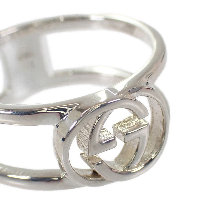 Gucci Interlocking G Wide Open Band Stamp Ring 925 Sterling Silver — view 2