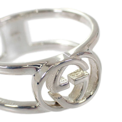 Gucci Interlocking G Wide Open Band Stamp Ring 925 Sterling Silver — view 2
