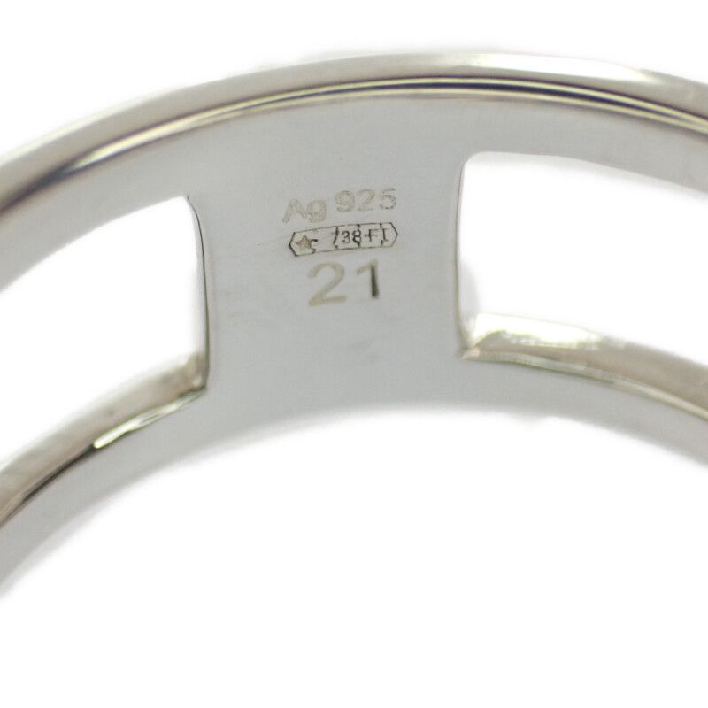 Gucci Interlocking G Wide Open Band Stamp Ring 925 Sterling Silver — view 7