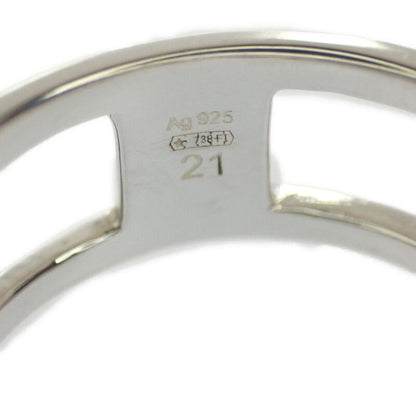Gucci Interlocking G Wide Open Band Stamp Ring 925 Sterling Silver — view 7