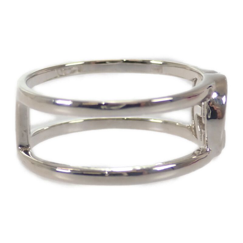 Gucci Interlocking G Wide Open Band Stamp Ring 925 Sterling Silver — view 3