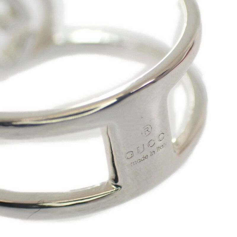 Gucci Interlocking G Wide Open Band Stamp Ring 925 Sterling Silver — view 8