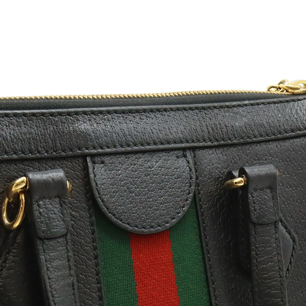 Gucci Ophidia Small Tote Bag Leather Black Gold — view 7