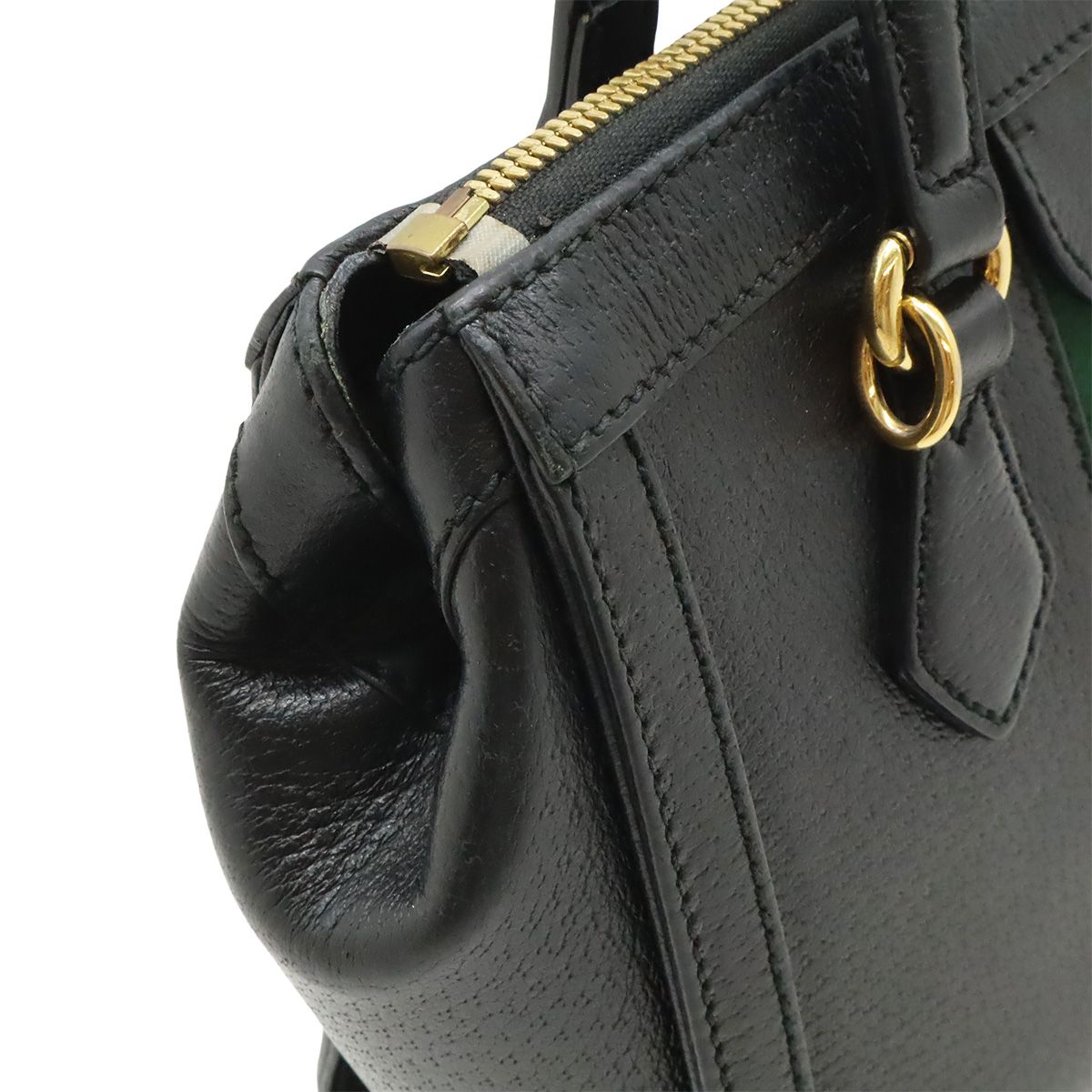 Gucci Ophidia Small Tote Bag Leather Black Gold — view 8