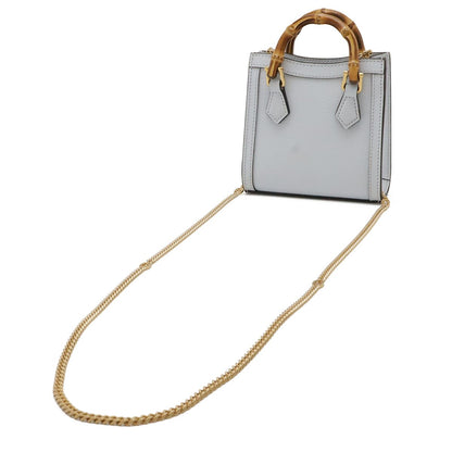 Gucci Diana Nano Mini Bag Top Handle 2-Way Chain Leather Pale Blue — view 2