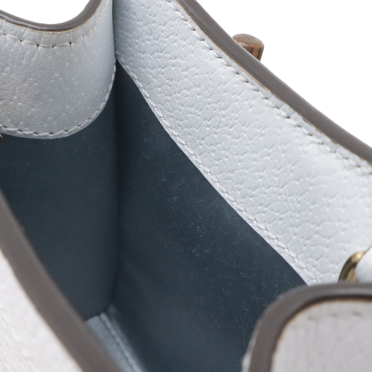 Gucci Diana Nano Mini Bag Top Handle 2-Way Chain Leather Pale Blue — view 7