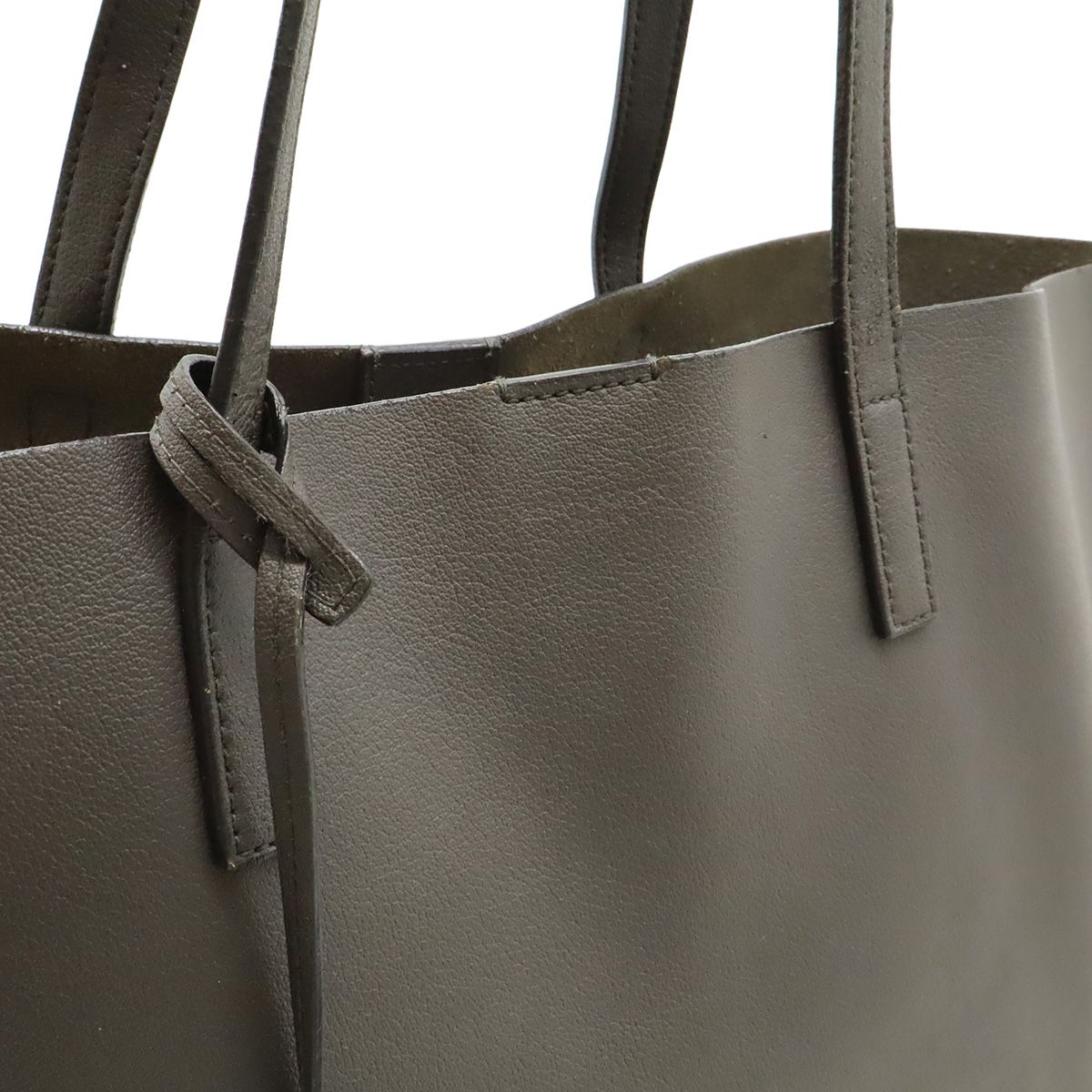 Saint Laurent Paris YSL Shopping Tote Shoulder Bag Leather Gray — view 7