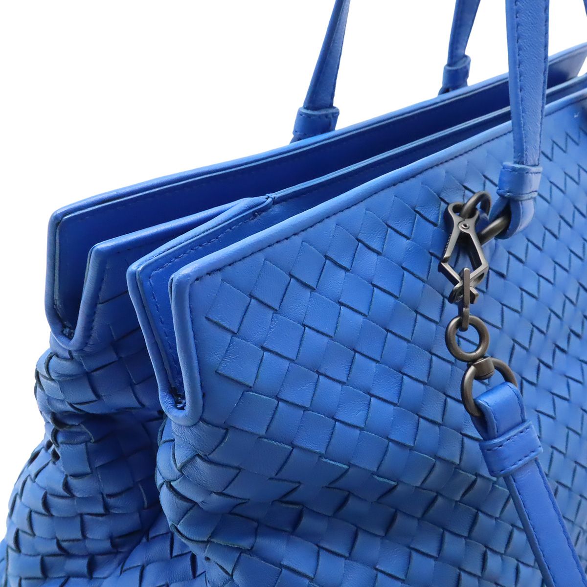 Bottega Veneta 2-Way Tote Shoulder Bag Leather Blue — view 8