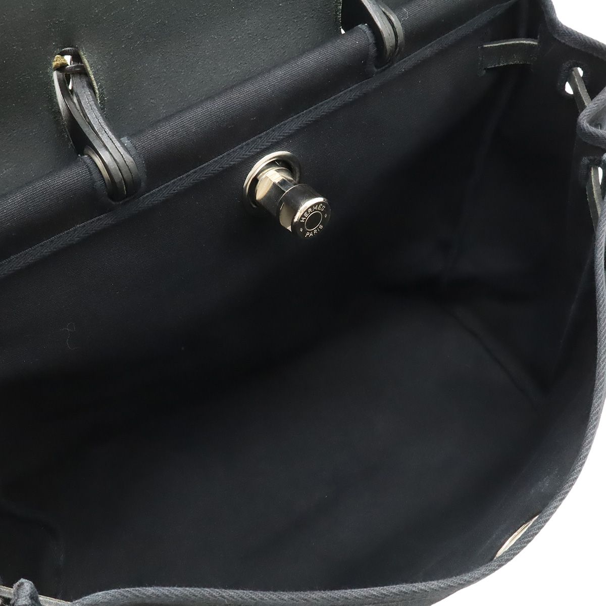 Hermes Herbag MM 2-Way Shoulder Bag Toile Officier Canvas Black — view 6
