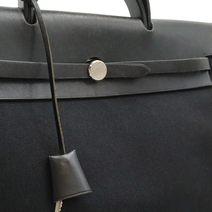 Hermes Herbag MM 2-Way Shoulder Bag Toile Officier Canvas Black — view 4