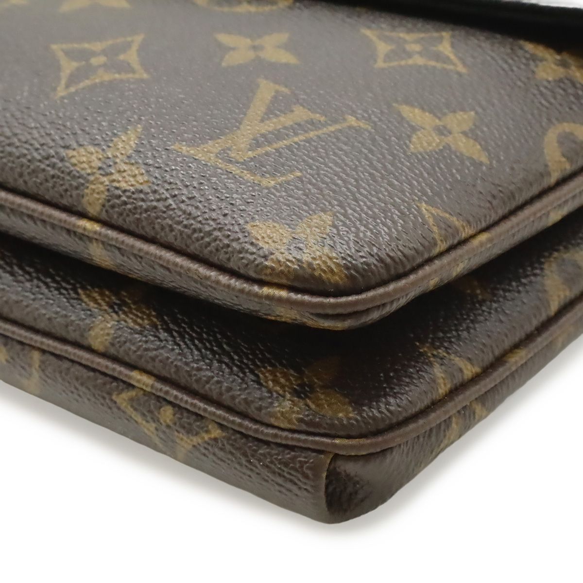 Louis Vuitton Monogram Twice Shoulder Bag Pochette Crossbody Noir Black — view 3