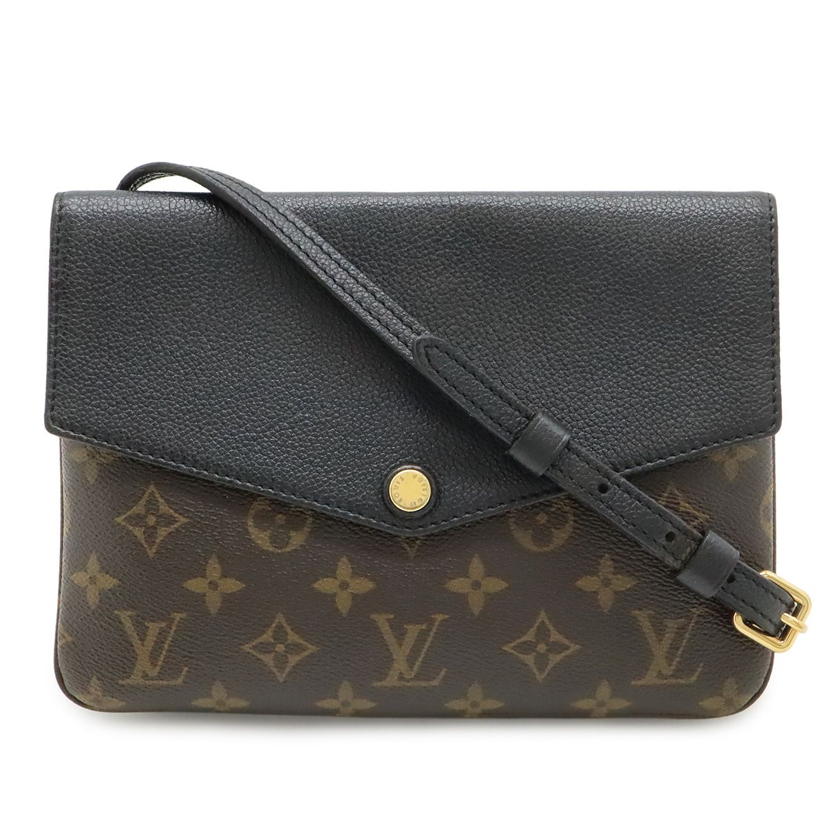 Louis Vuitton Monogram Twice Shoulder Bag Pochette Crossbody Noir Black