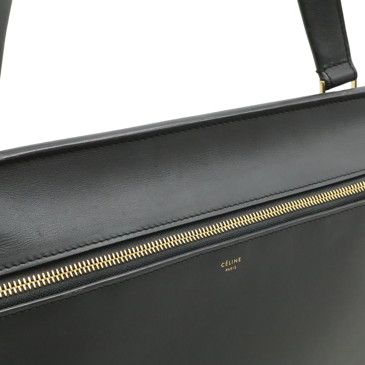Celine Edge Large Shoulder Bag Leather Black Gold — view 7