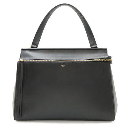 Celine Edge Large Shoulder Bag Leather Black Gold
