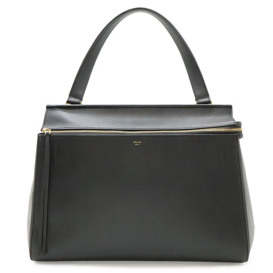 Celine Edge Large Shoulder Bag Leather Black Gold
