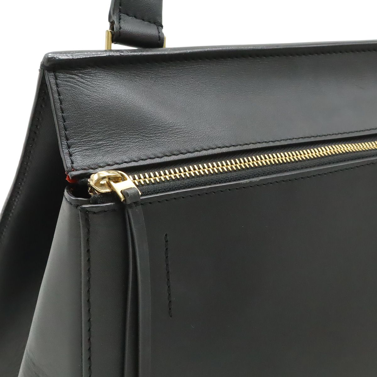 Celine Edge Large Shoulder Bag Leather Black Gold — view 6