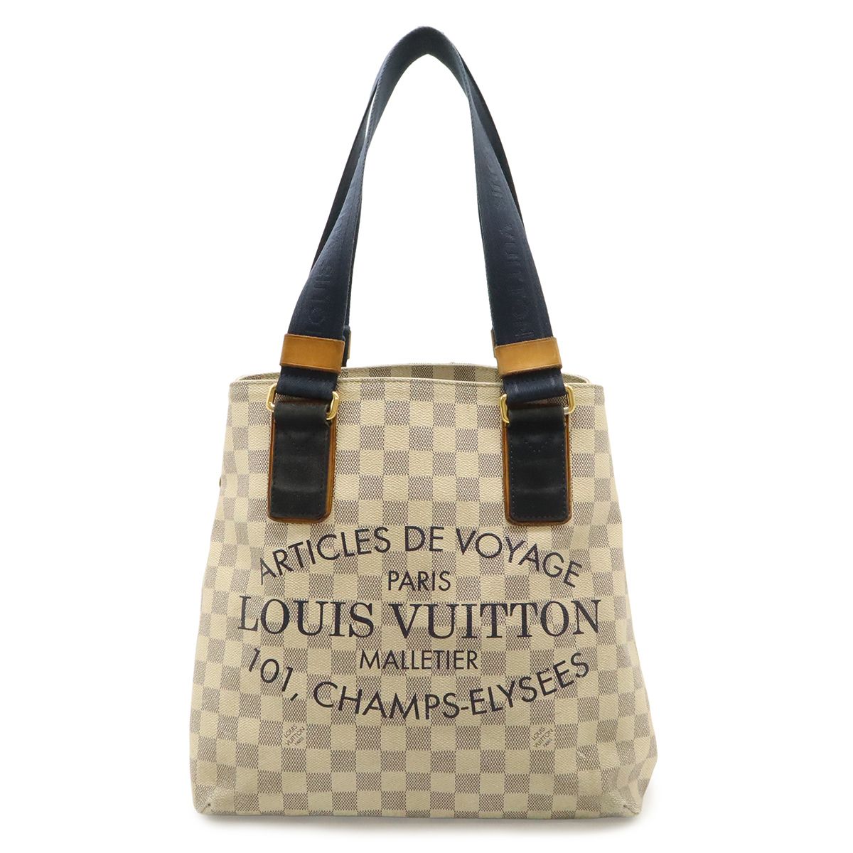 Louis Vuitton Damier Azur Plan Soleil Cabas PM Tote Shoulder Bag