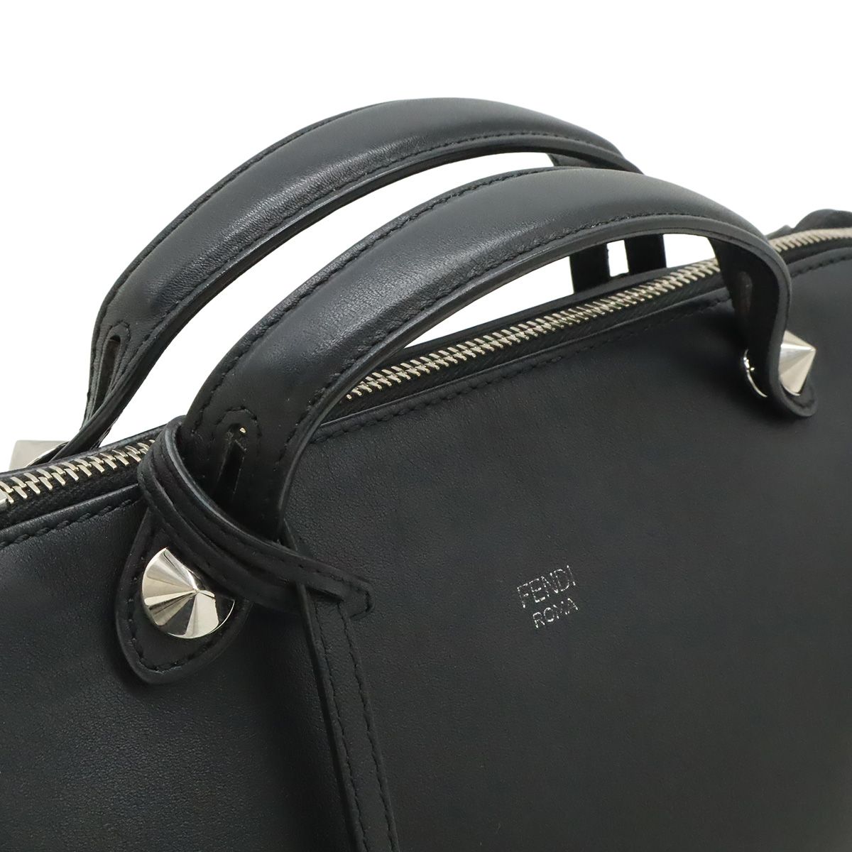 Fendi By The Way 2-Way Shoulder Bag Leather Black Silver — view 6