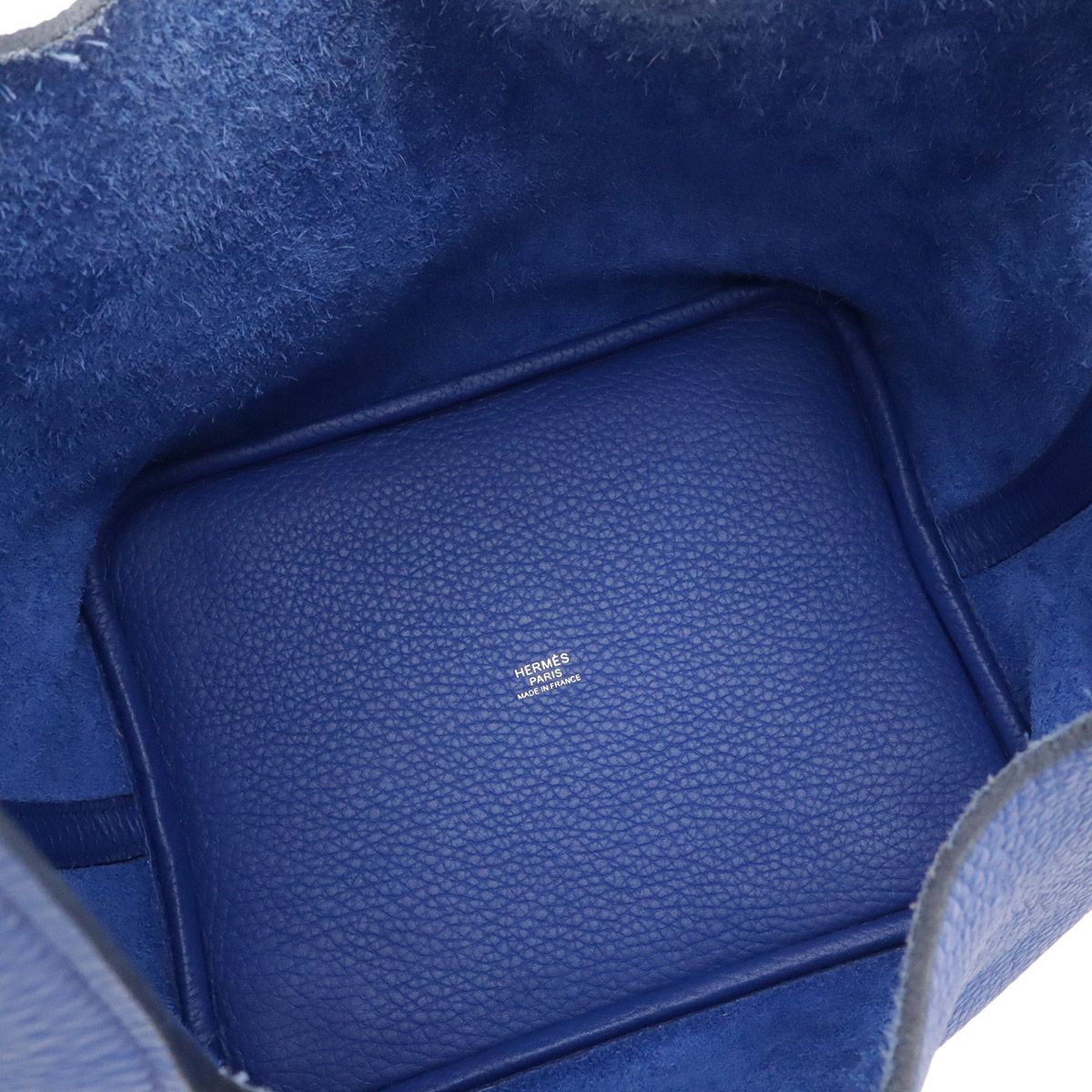 Hermes Picotin Lock MM Tote Bag Taurillon Clemence Leather Blue Electric Silver — view 5