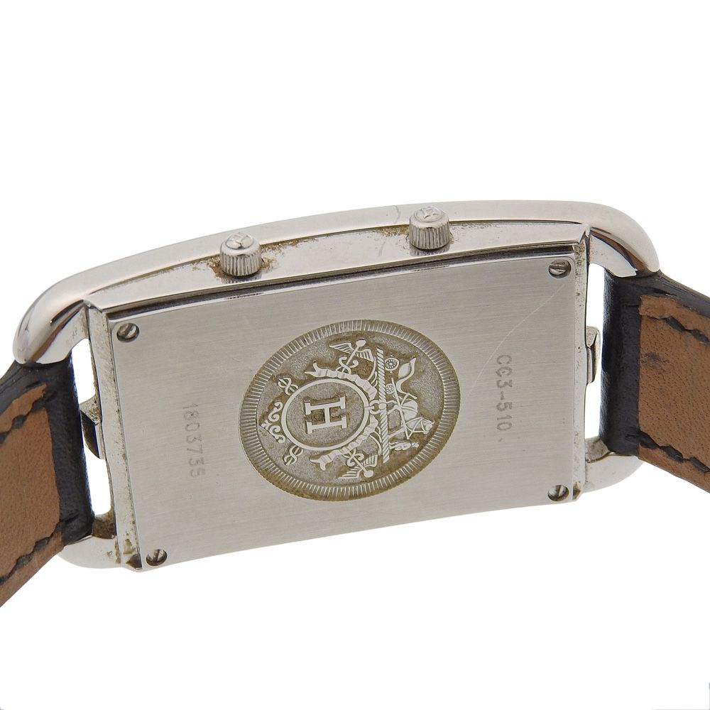Hermes Cape Cod 2 Zone Duzon Stainless Steel Leather Quartz Analog Display — view 7
