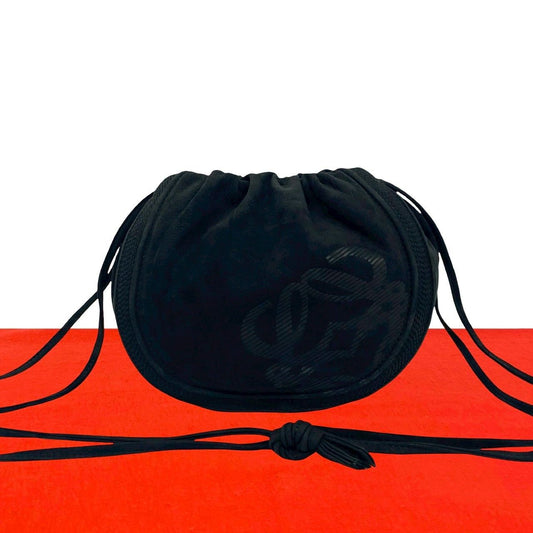 Loewe Vintage Anagram Logo Leather Shoulder Bag Drawstring Crossbody Pochette