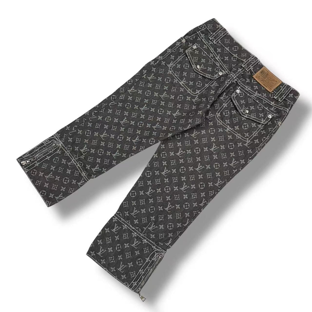 Louis Vuitton Monogram Denim Pants Gray 38 — view 3