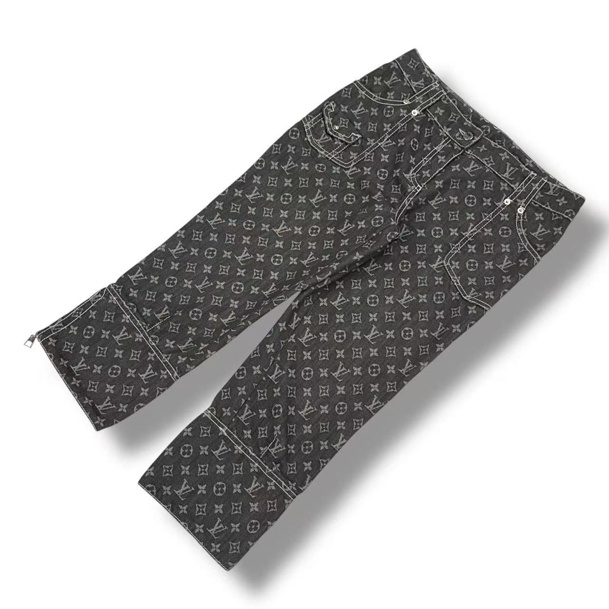 Louis Vuitton Monogram Denim Pants Gray 38 — view 2