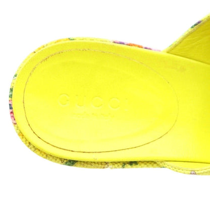 Gucci Sandals Canvas Chunky Heel Floral Yellow BB 36 — view 7