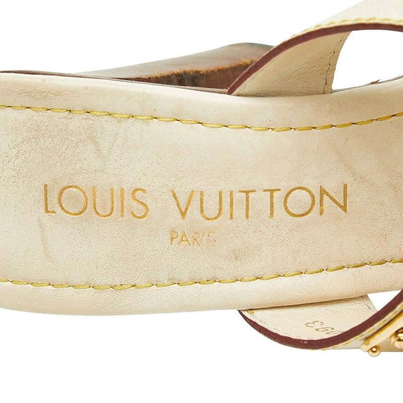 Louis Vuitton Studs High Heels Mules Ivory Leather — view 7