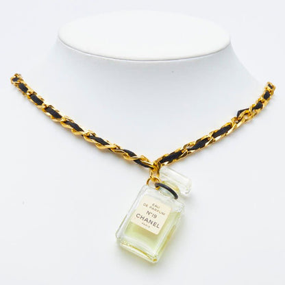 Chanel Perfume Bottle Chain Pendant Gold Plated Plastic — view 6