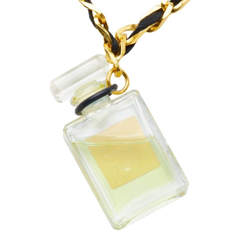 Chanel Perfume Bottle Chain Pendant Gold Plated Plastic — view 4