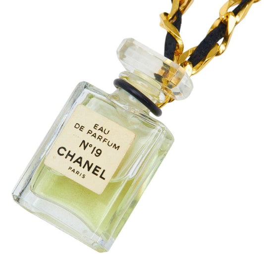 Chanel Perfume Bottle Chain Pendant Gold Plated Plastic