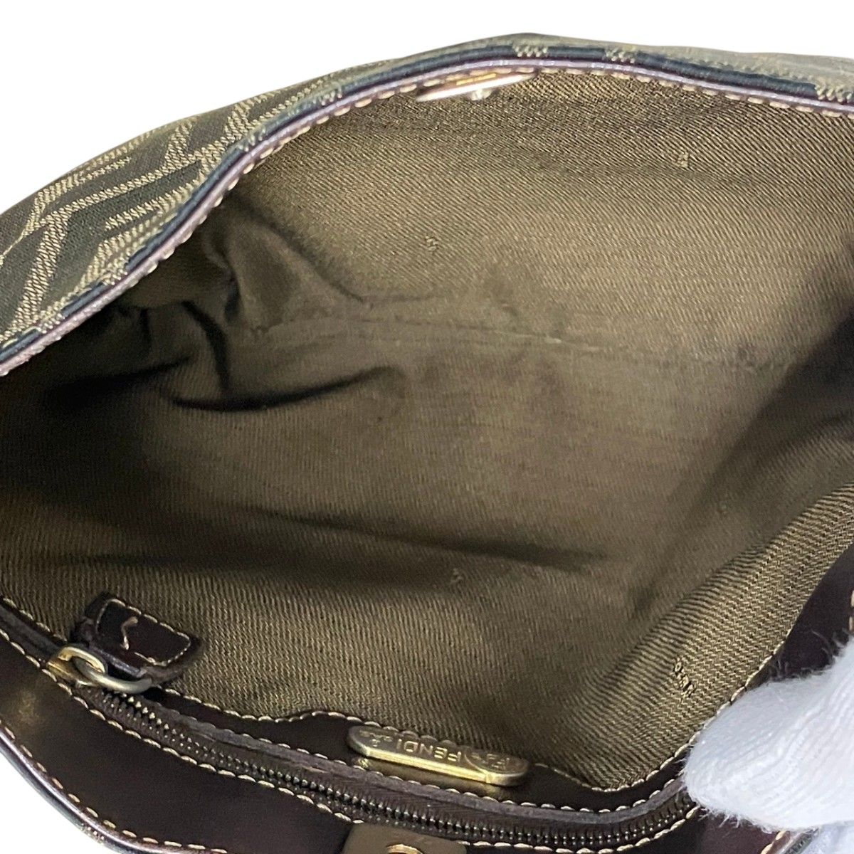 Fendi Zucca Shoulder Bag Canvas Leather — view 5