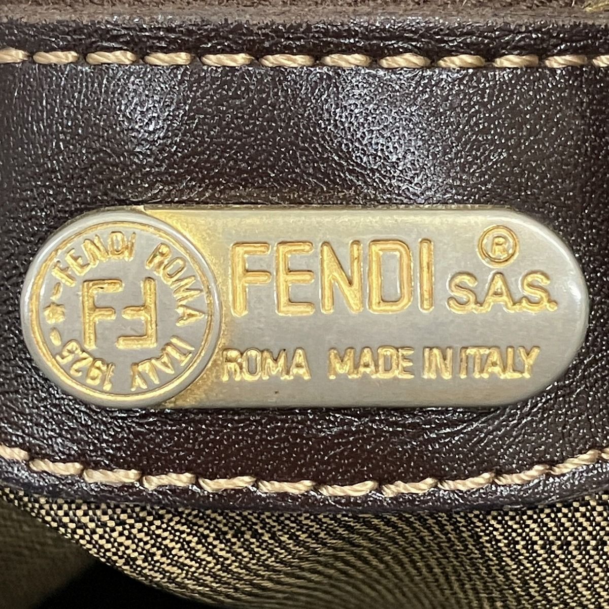 Fendi Zucca Shoulder Bag Canvas Leather — view 4