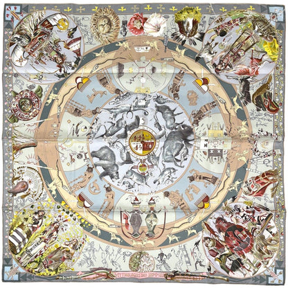 Hermes Carre 90 Les Mythologies Des Hommes Rouges Legend Of Brown Scarf Silk