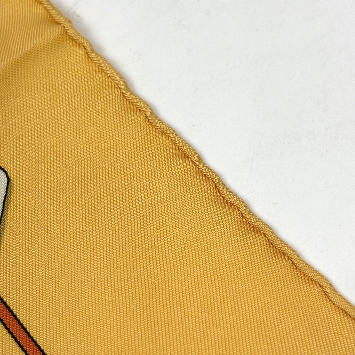 Hermes Petit Carre le Monde du Polo World Scarf Silk Yellow Multicolor — view 4
