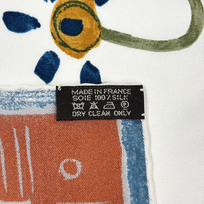 Hermes Carre 90 Beloved India Deep Indian Love Scarf Silk White Multicolor — view 2