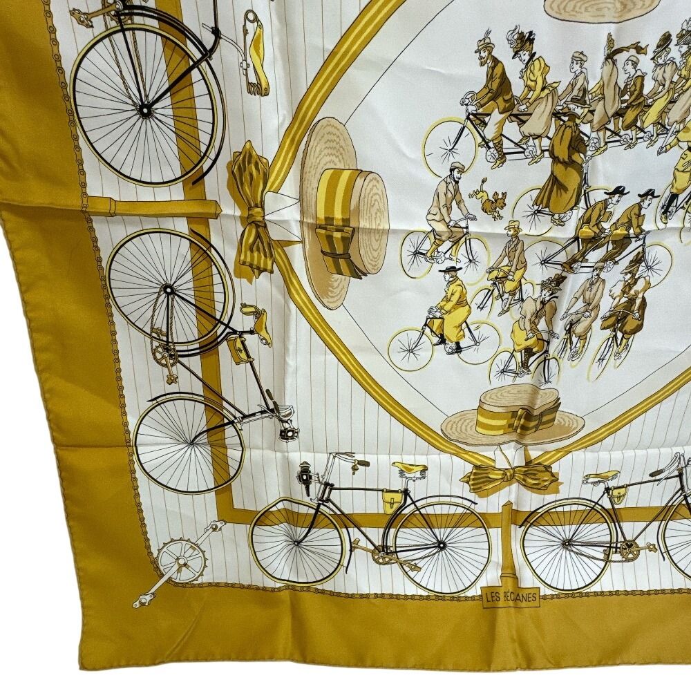 Hermes Carre 90 Les Becanes Bicycle Scarf — view 6