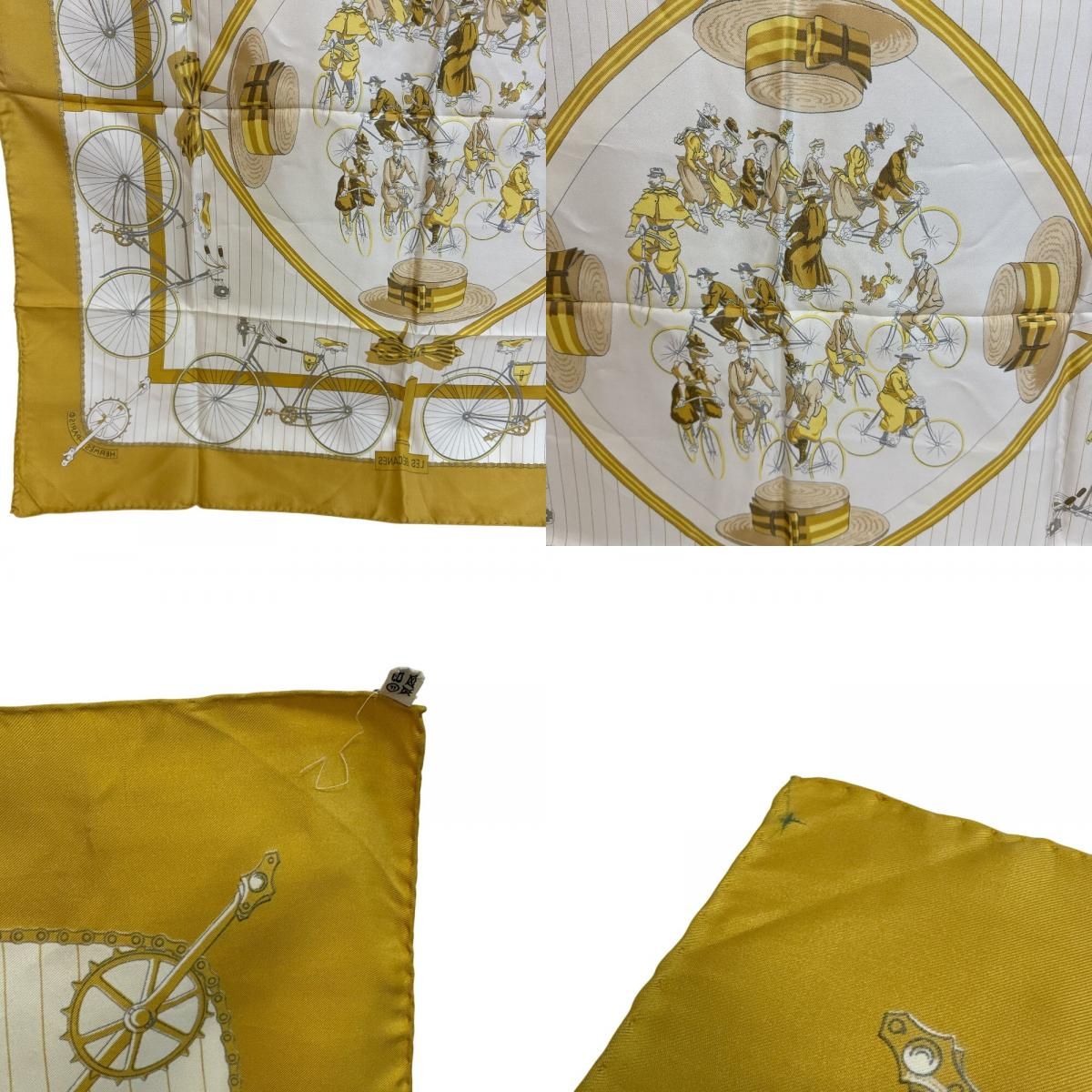 Hermes Carre 90 Les Becanes Bicycle Scarf — view 8